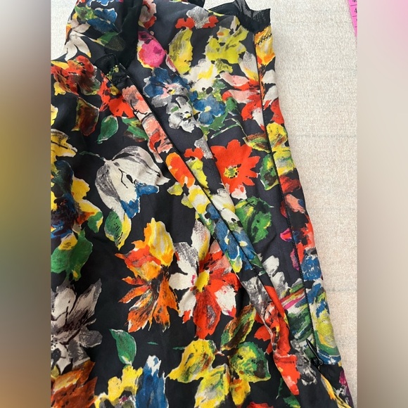 [US6]Mariella Burani Floral Sleeveless Deep V Silk Dress - Picture 7 of 8